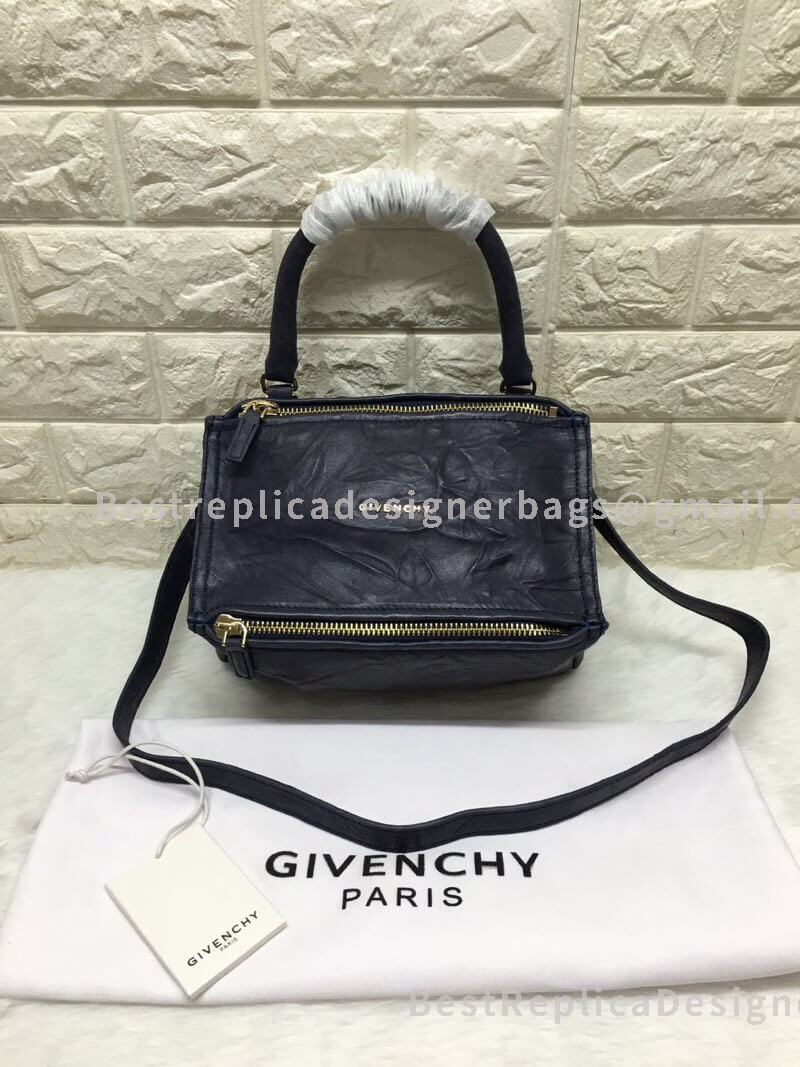 Givenchy Mini Pandora Bag In Aged Leather Blue GHW 1-28588L